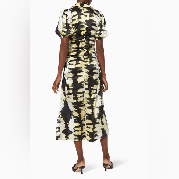 Ganni Tie Dye Ruched Midi Dress - Picture 3 of 12